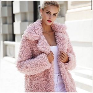 Beautiful GUESS pink faux fur winter jacket size XL